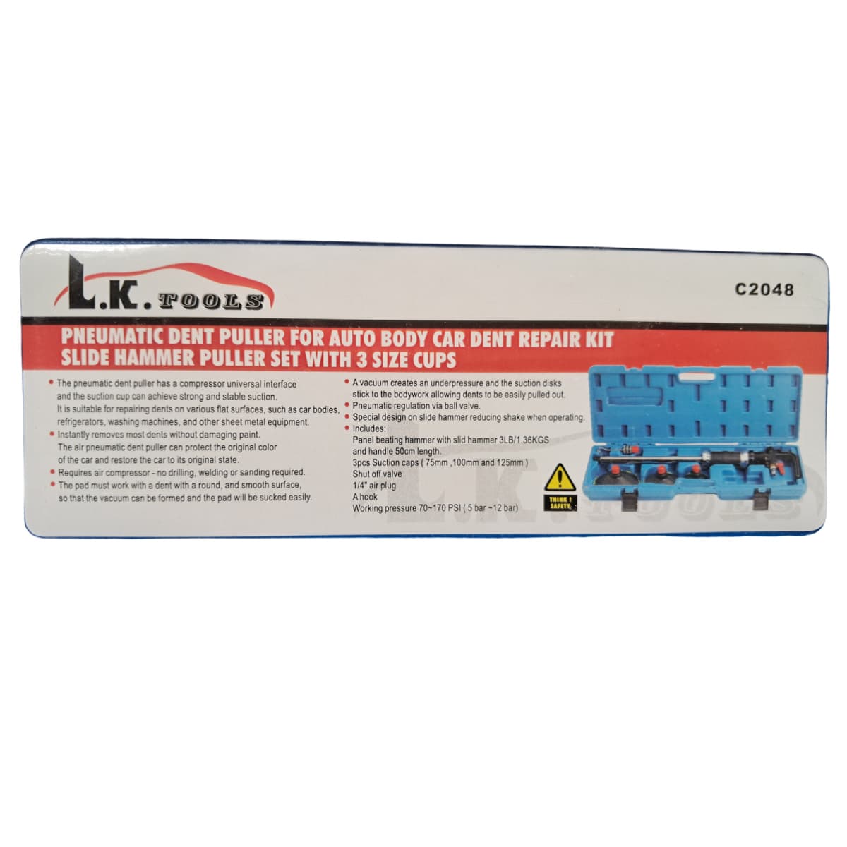 کیت ضربه زن صافکاری بادی 75 – 100 – 125 میلیمتر LK کد C2048 — تصویر ۳