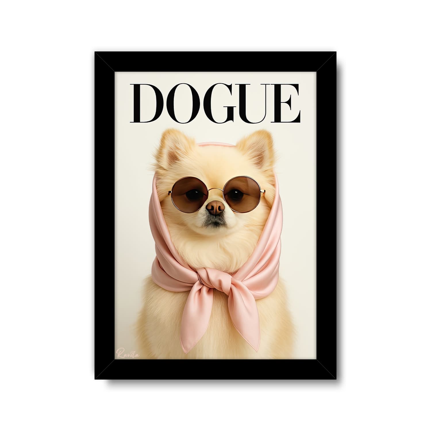 تابلو تکی راویتا طرح خانم سگ – Mrs Dog کد 3706
