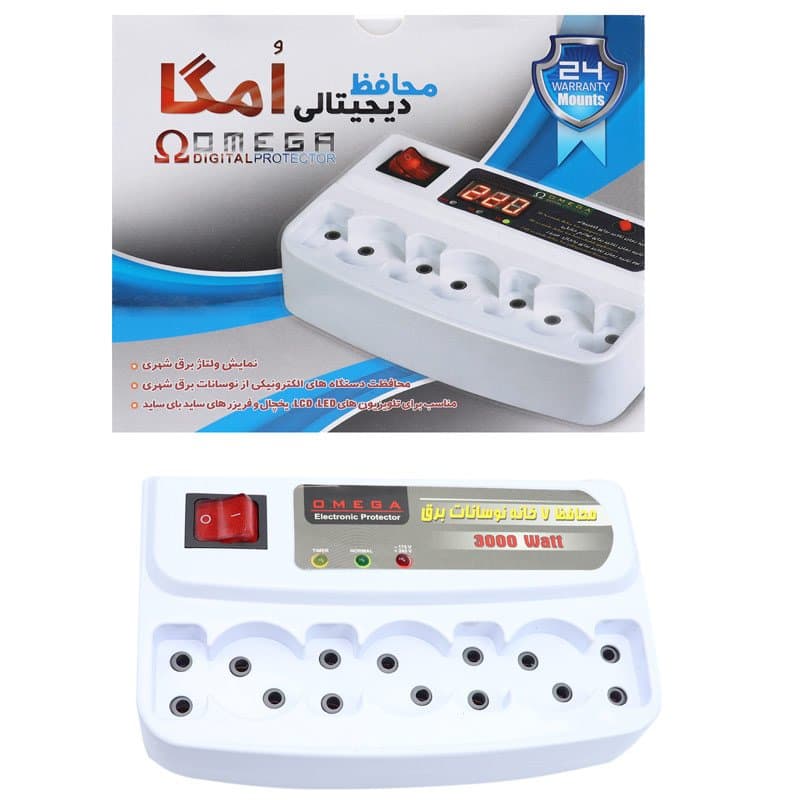 محافظ برق ۷ خانه Omega 1.3m — تصویر ۳