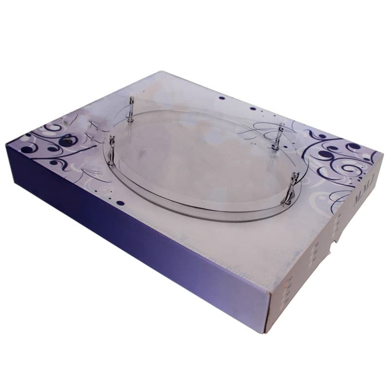 سینی استیل طلایی مستطیل کف شیشه سکوریت نشکن جدید مدل C9710 — تصویر ۸