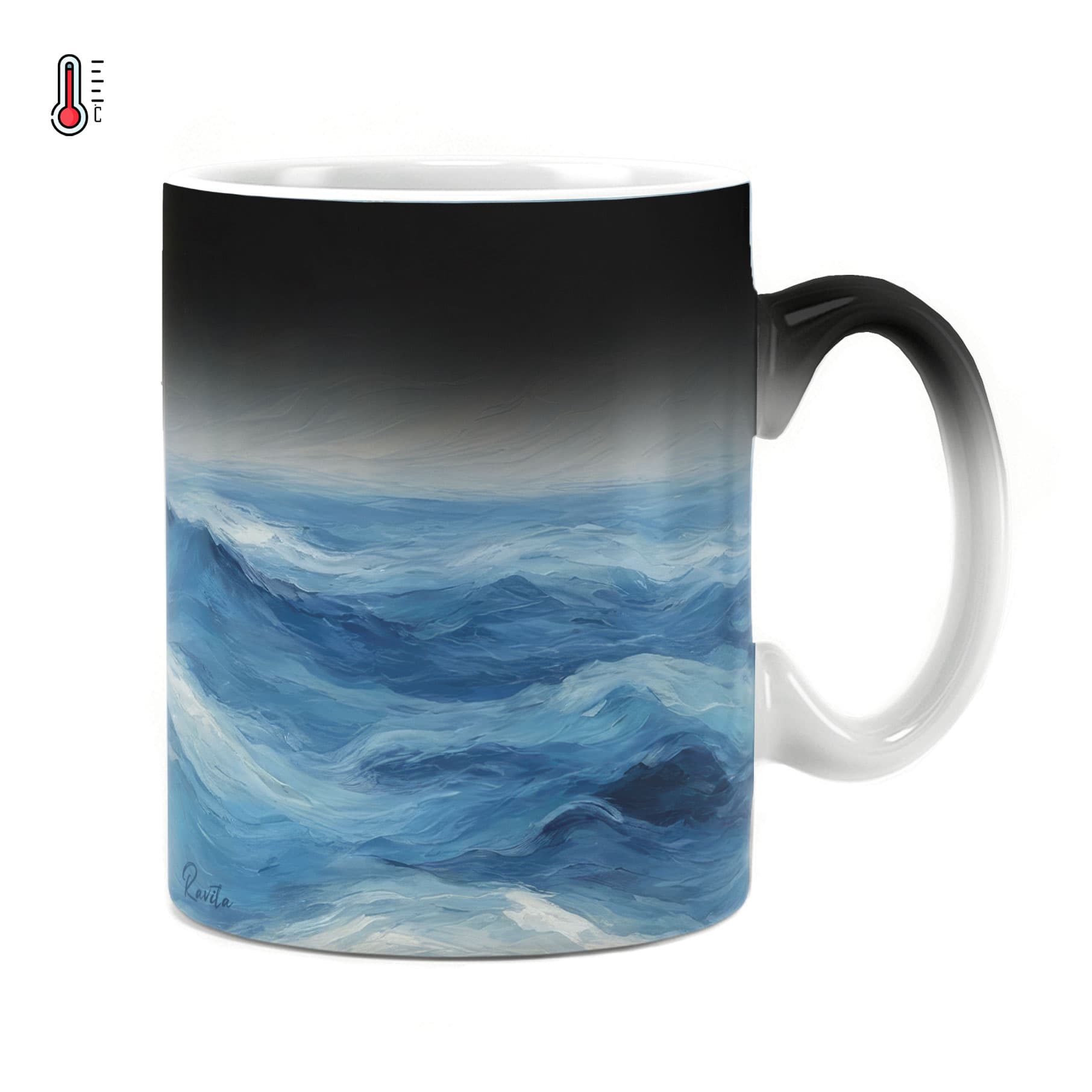 ماگ حرارتی راویتا طرح امواج دریا – Sea Waves کد 3686
