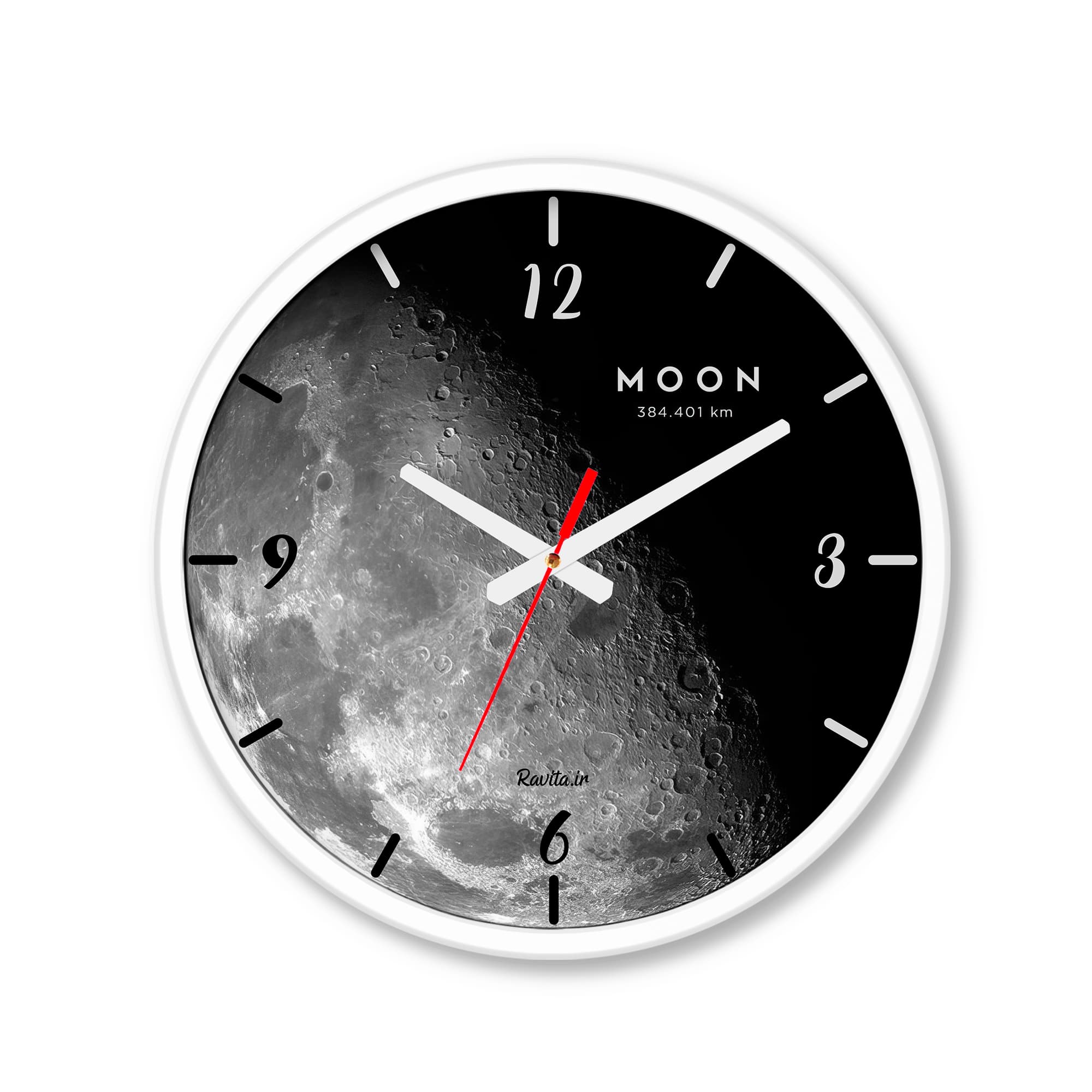ساعت رومیزی دیواری راویتا طرح ماه – Moon کد 3683 — تصویر ۴