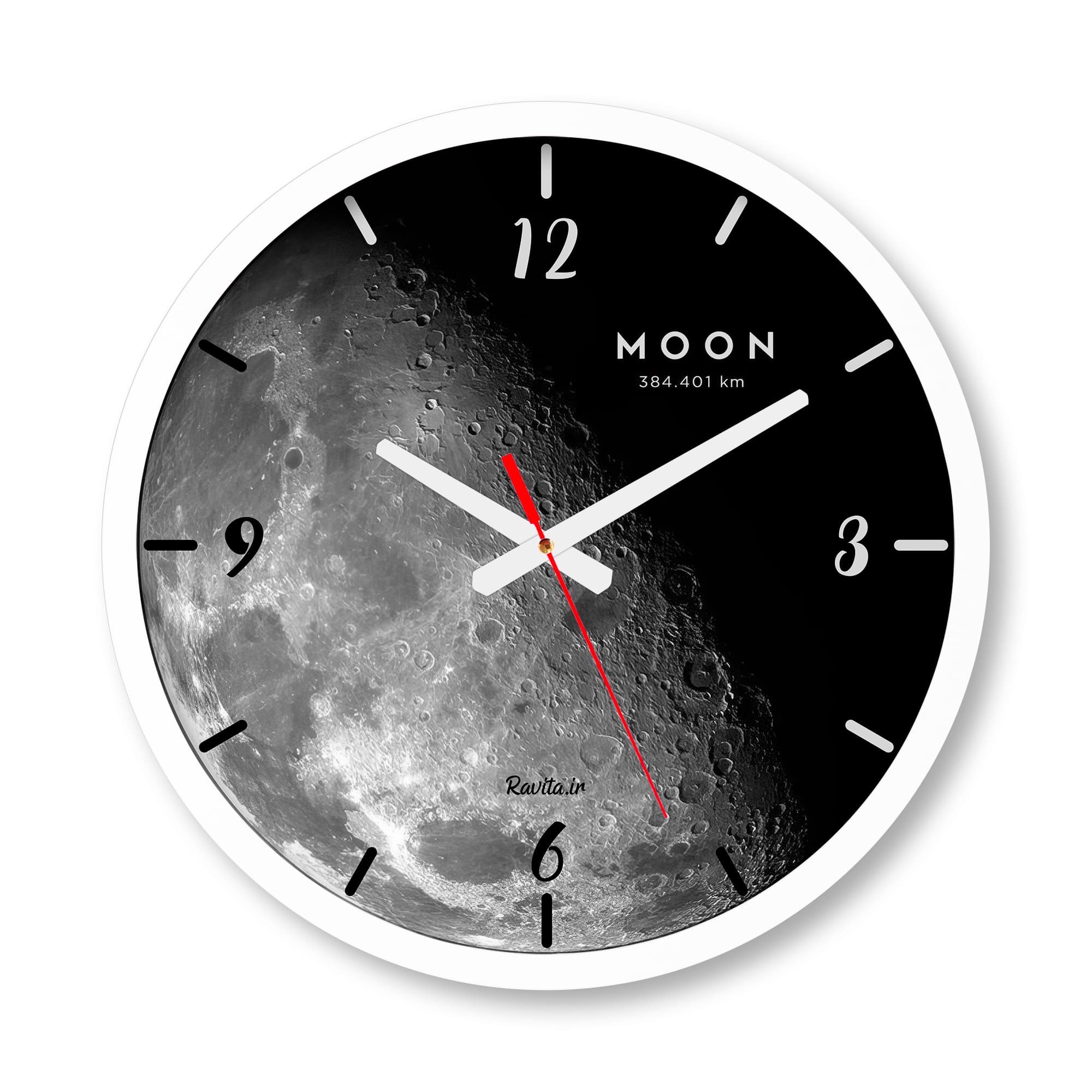 ساعت دیواری بزرگ راویتا طرح ماه – Moon کد 3683 — تصویر ۴