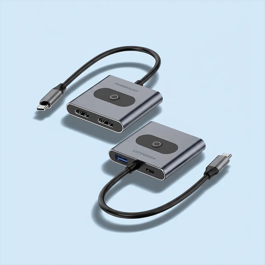 هاب پاورولوژی Powerology 4-in-1 USB-C Multi-Function Hub — تصویر ۳