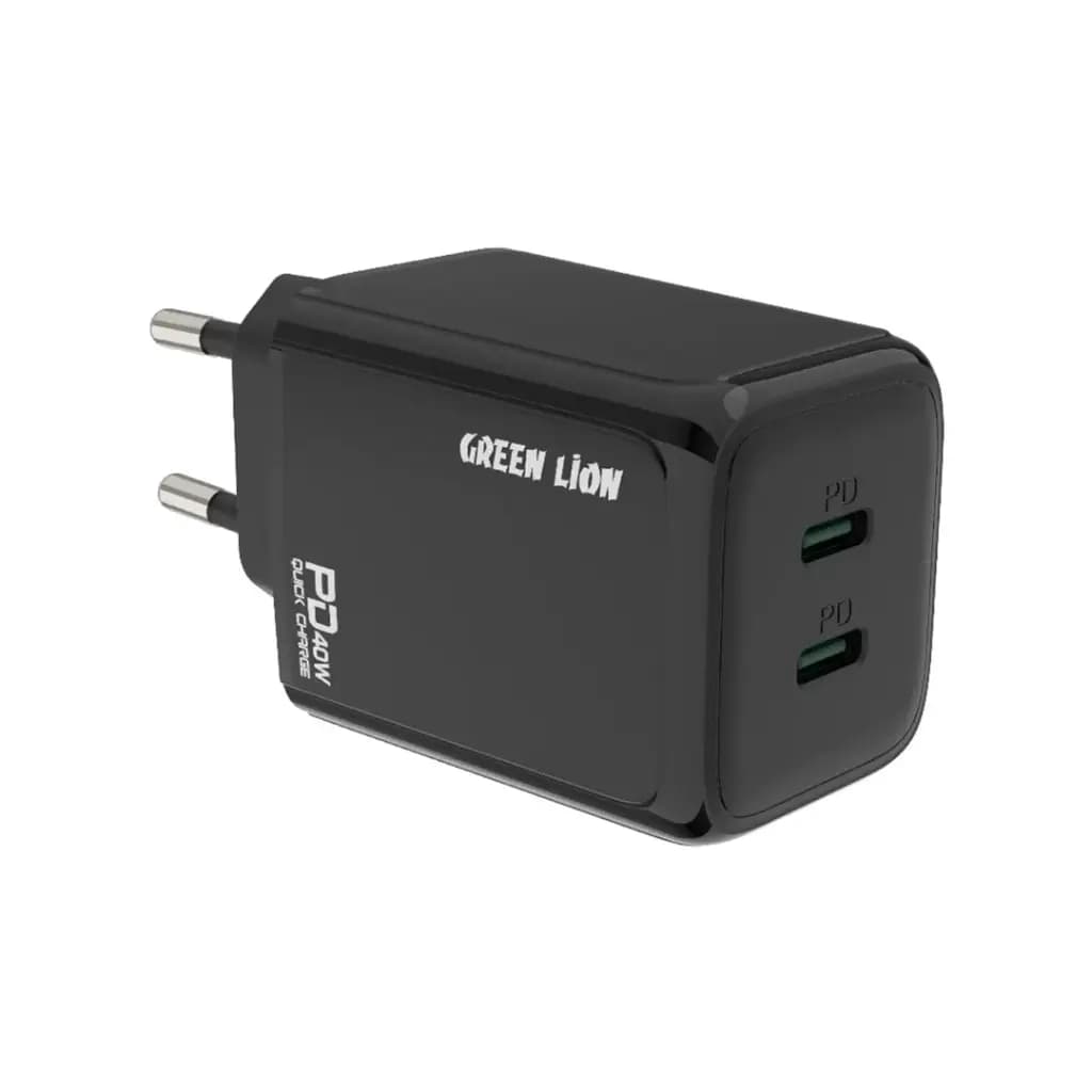 شارژر گرین لاین Green Lion 40W Dual PD Wall Charger With USB C To USB C Cable 1M UK