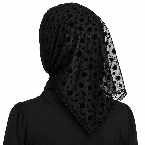 مینی اسکارف مشکی دانتل گراماتن — تصویر ۷