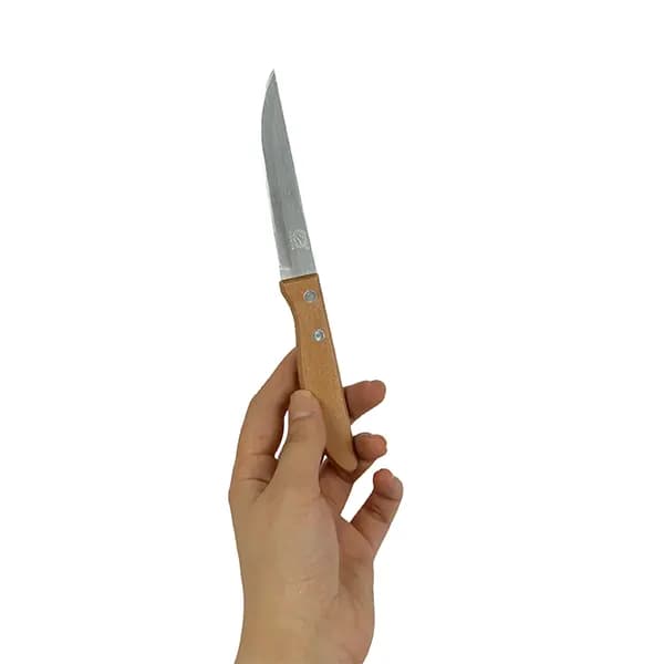 چاقو دسته چوبی دو میخ تکی — تصویر ۳