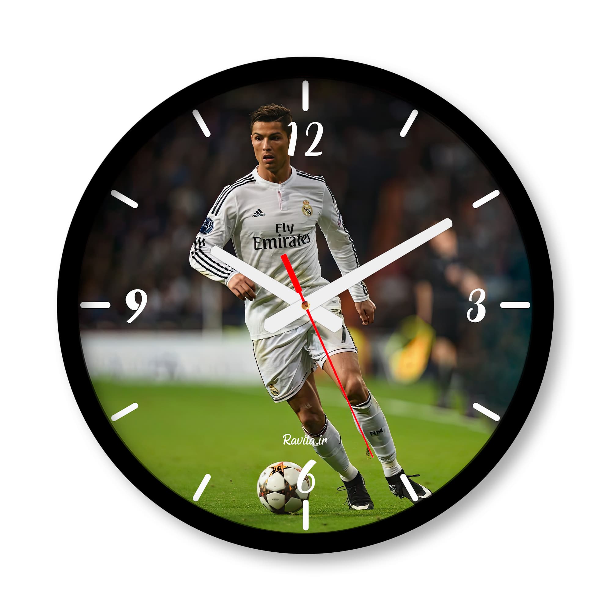 ساعت دیواری بزرگ راویتا طرح کریستین رونالدو – Cristiano Ronaldo کد 3673 — تصویر ۳