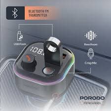شارژر فندکی پرودو بلوتوث Porodo Audio Boost Bluetooth FM Transmitter — تصویر ۲