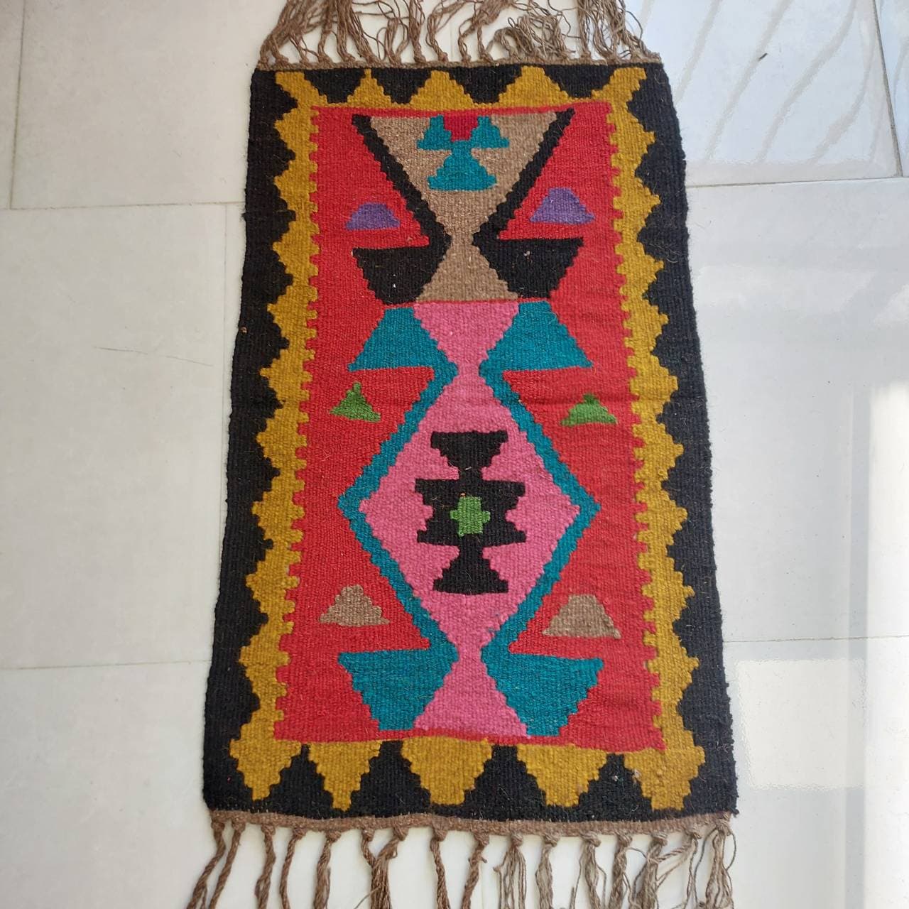 گلیم پشم پادری دستبافت 60×100 cm دو طرفه کد ۵۷