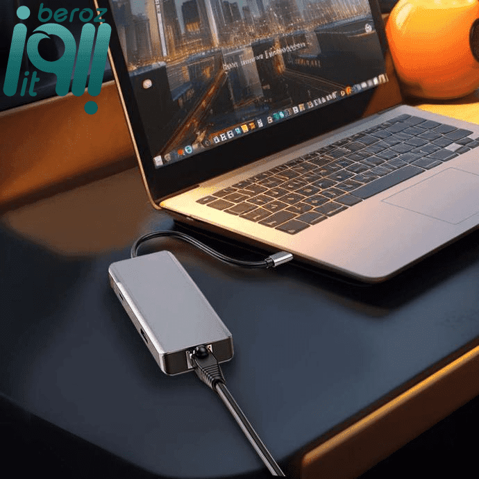 هاب porodo مدل 9in1 4K HDMI Ethernet USB-C Hub با توان 100 وات (اصلی – ارسال 1 ساعته) — تصویر ۷