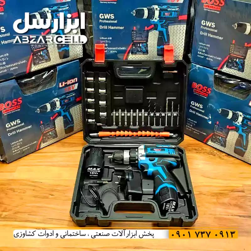 دریل شارژی 18 ولت 30 پارچه باس| تکنولوژی آلمان| مدل boss-30a|طرح ronix — تصویر ۲
