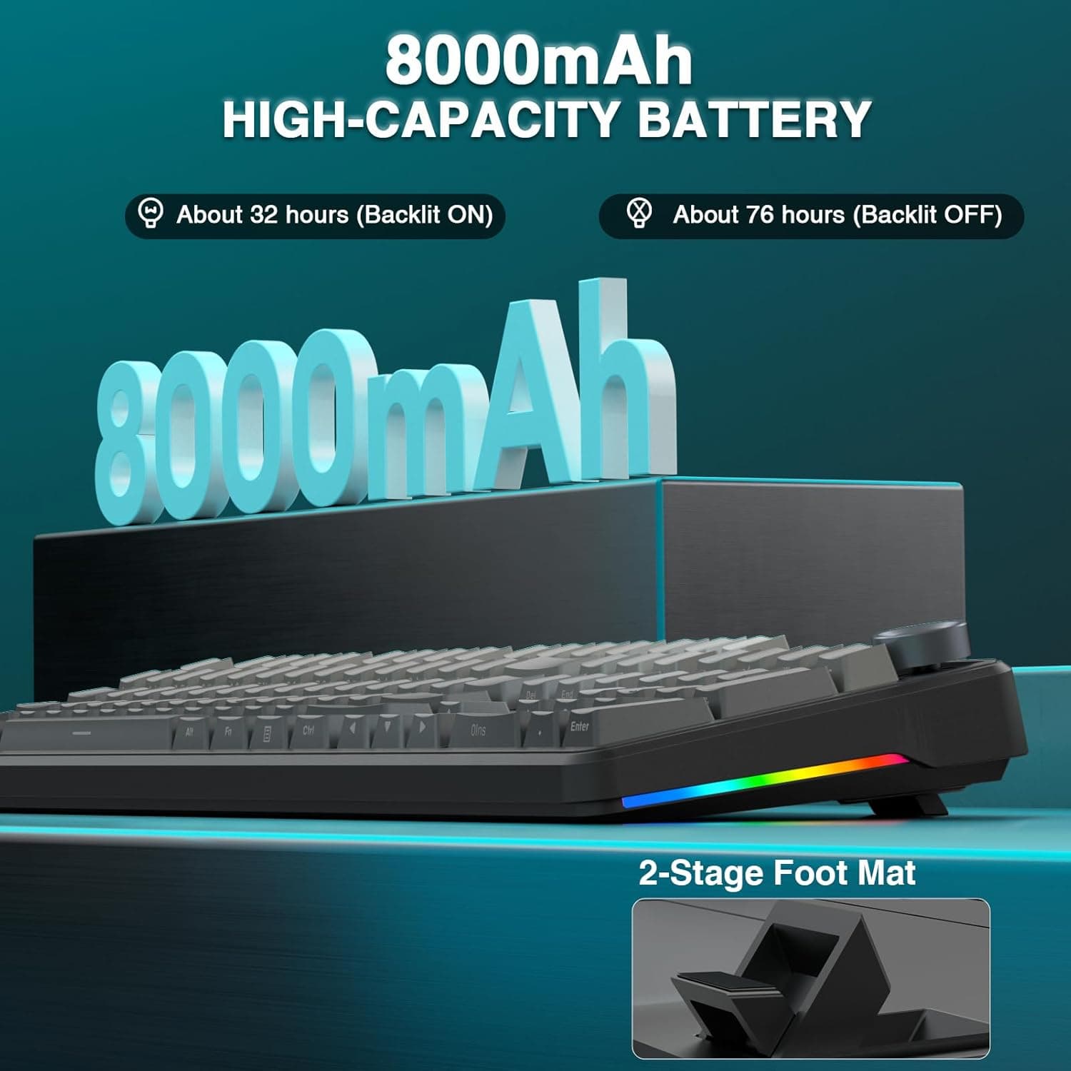 کيبورد گیمینگ سيم دار ، وايرلس و بلوتوثی آئولا مدل Aula F108 pro سوئیچ White — تصویر ۱۲