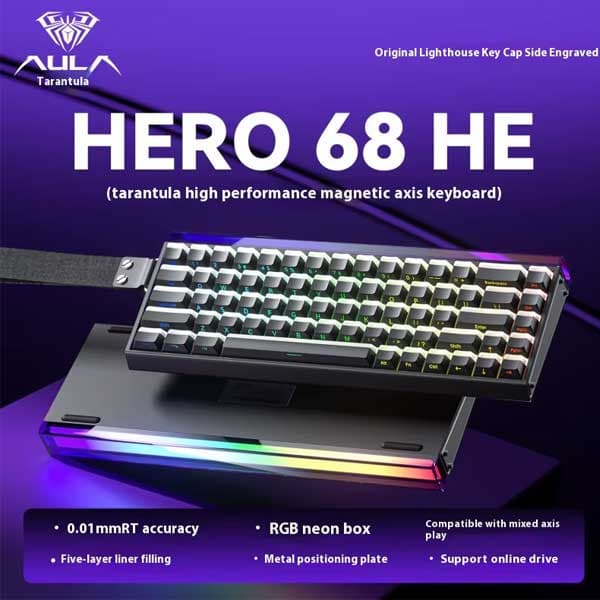 کيبورد گیمینگ سيم دار آئولا مدل AULA WIN 68 HE HERO URANUS سوئیچ YELLOW — تصویر ۱۰