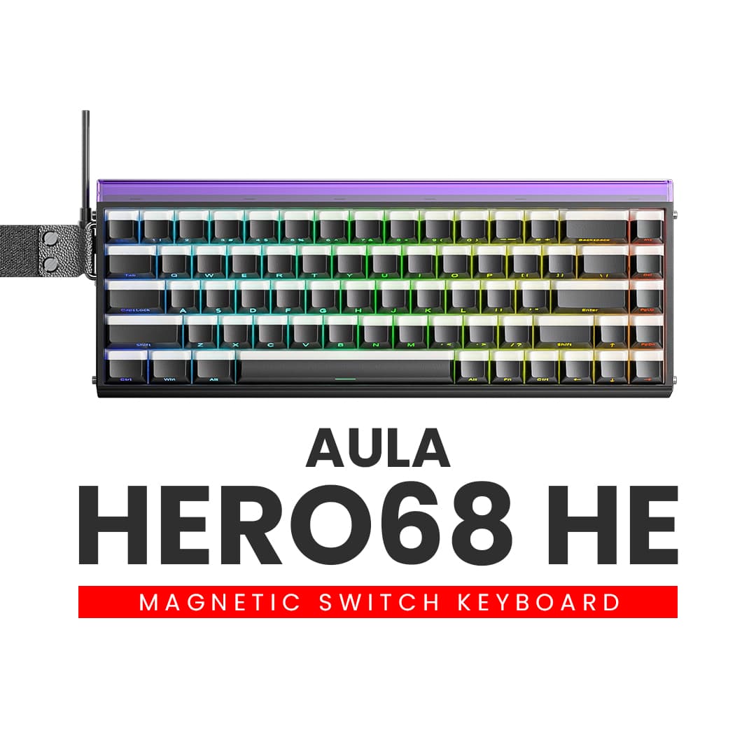 کيبورد گیمینگ سيم دار آئولا مدل AULA WIN 68 HE HERO URANUS سوئیچ YELLOW — تصویر ۲