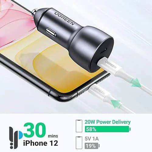 شارژر فندکی 36 وات یوگرین مدل UGREEN CD213-10144 — تصویر ۸