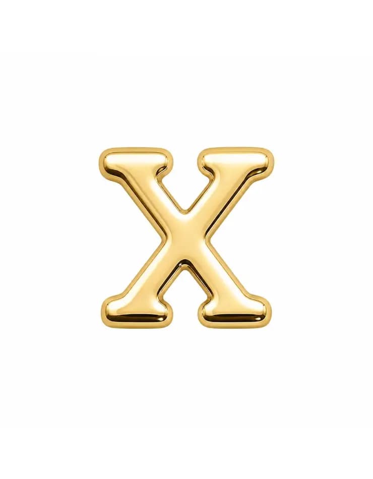 پلاک طلا حرف X مینیمال 021