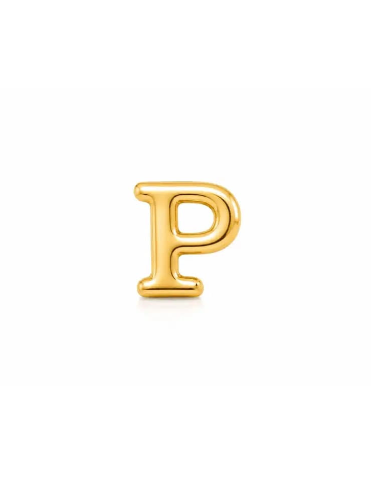 پلاک طلا حرف P مینیمال 021