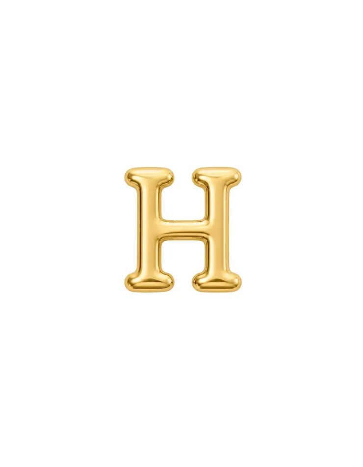 پلاک طلا حرف H مینیمال 027 — تصویر ۳