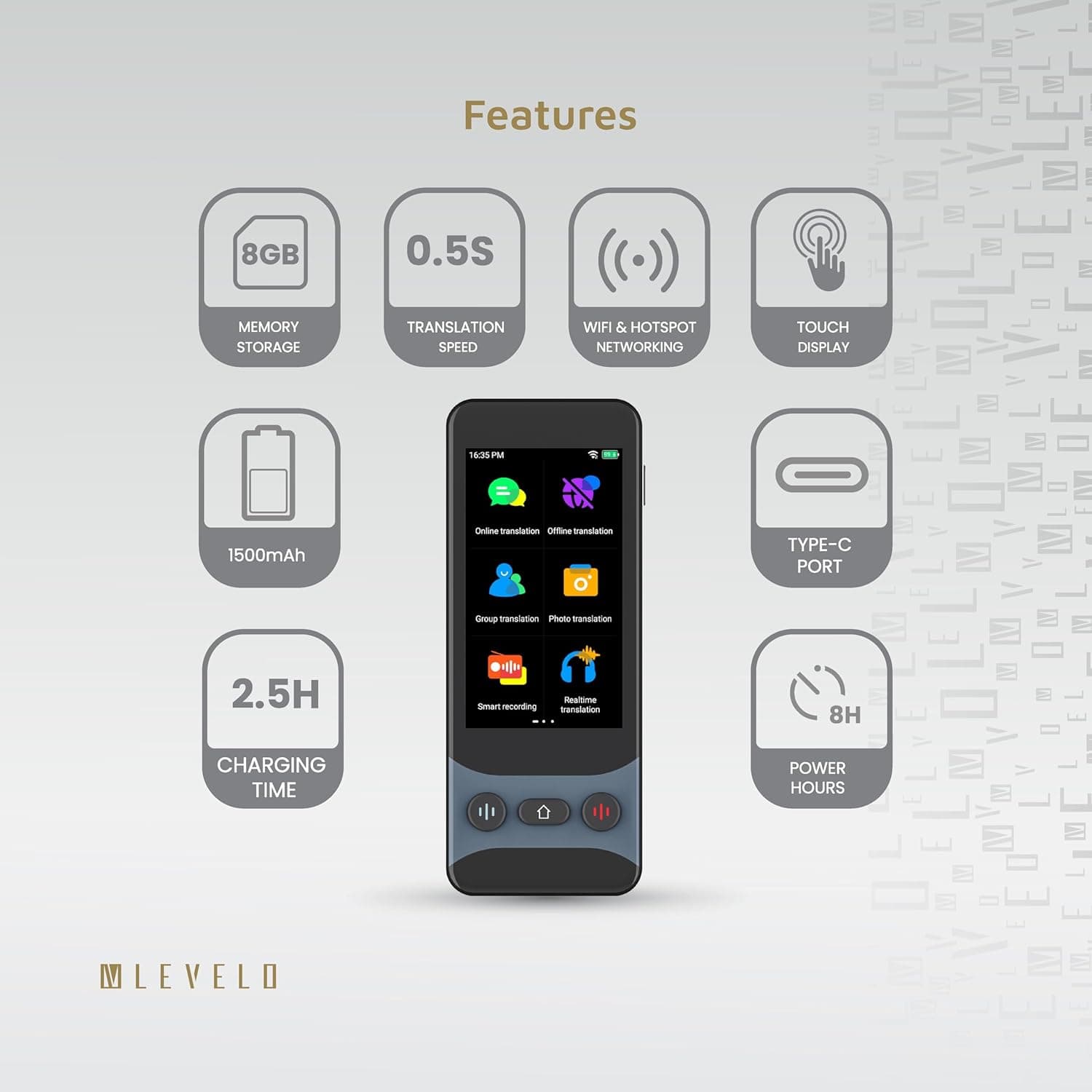 مترجم جیبی برند levelo مدل FLUENTLINK — تصویر ۱۲