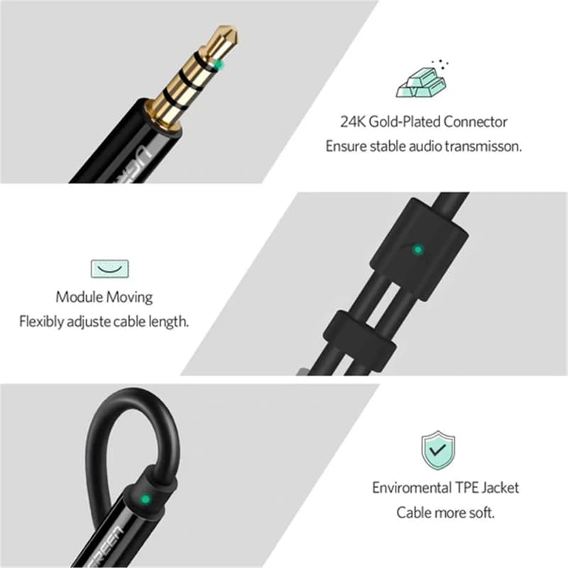 مبدل 1 به 2 صدا فیش 3.5 میلیمتری یوگرین مدل UGREEN AV141-30620 — تصویر ۸