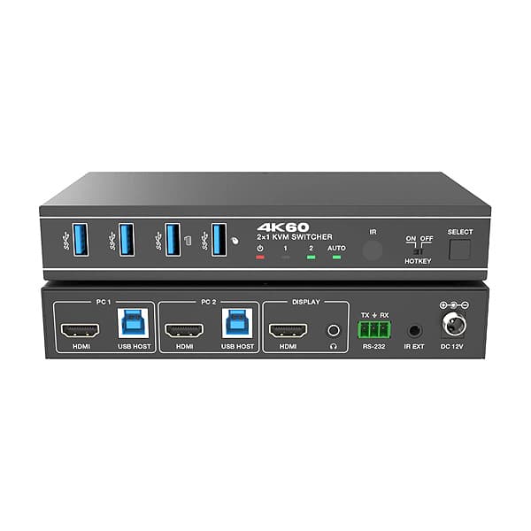 سوییچ کی وی ام 2 پورت HDMI V2.0 برند فرانت مدل FARANET FN-K3H21 — تصویر ۵