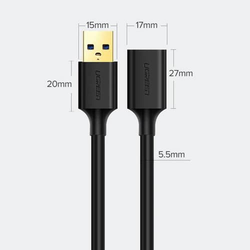 کابل افزایش طول USB3.0 یوگرین مدل UGREEN US129‑30125 طول 0.5 متر — تصویر ۵
