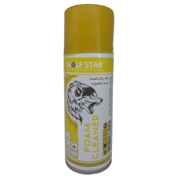 اسپری کف پاک کننده چند منظوره ولف استار مدل WOLFSTAR FOAM CLEANER حجم ۴۰۰ میلی لیتر
