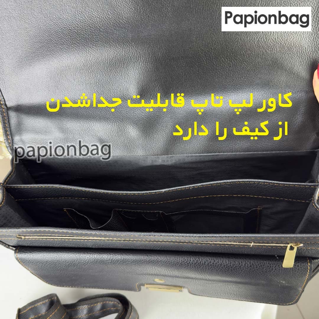 کیف اداری چرم جدید رمزدار +کاور لپ تاپ مجزا کد996 — تصویر ۱۲