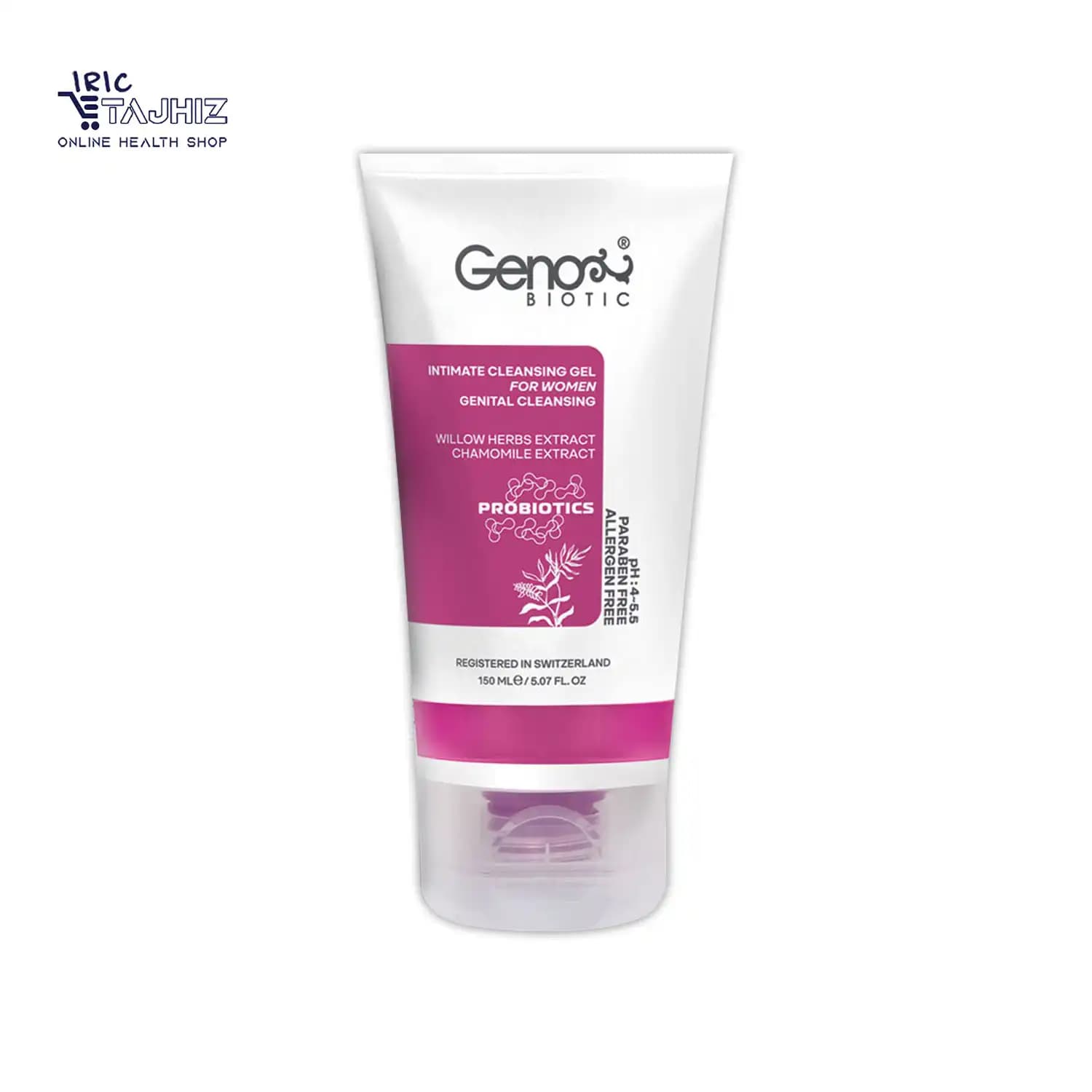 ژل بهداشتی پروبیوتیک بانوان ژنوبایوتیک Geno Biotic حجم 150 میلی لیتر
