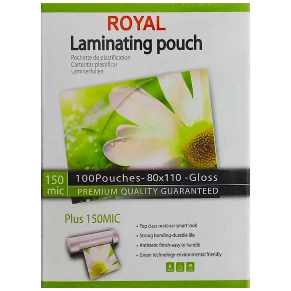 طلق پرس کارت 8 × 11 سانتی متر 150 میکرون رویال Royal خارجی بسته 100 عددی — تصویر ۵