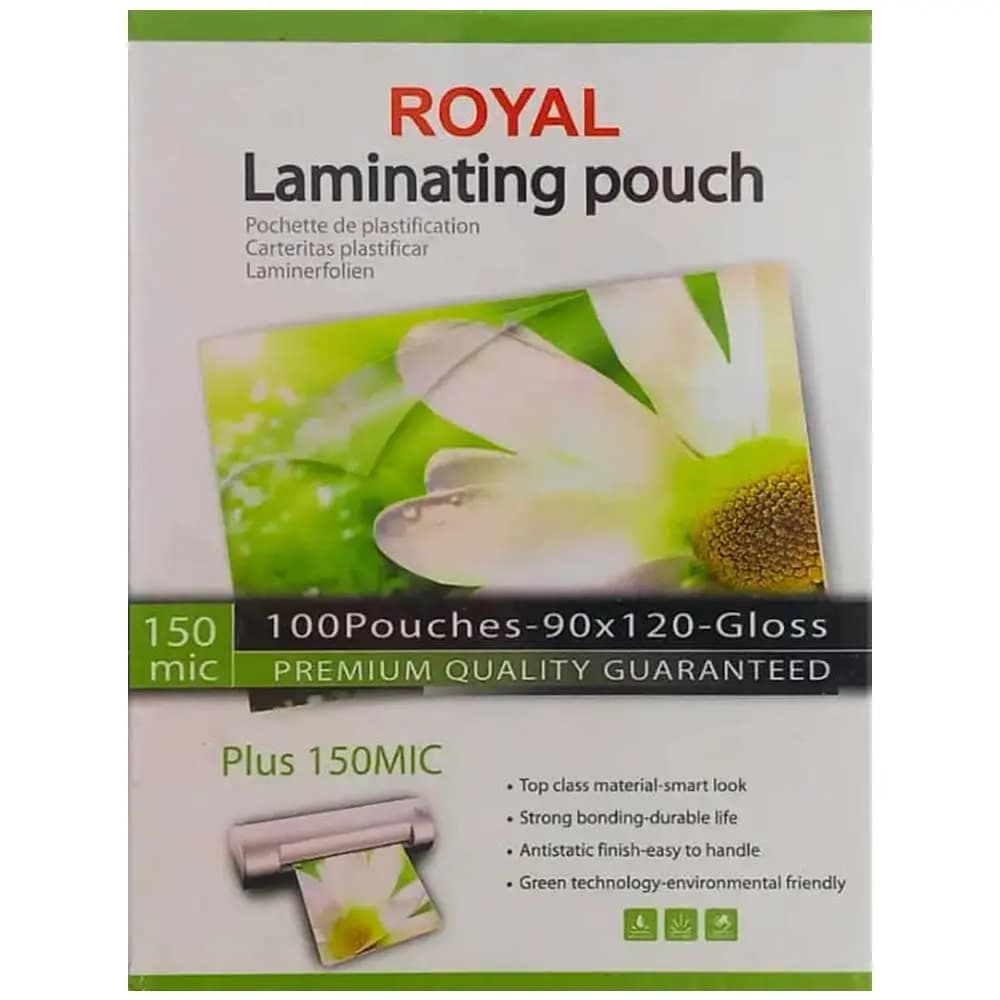 طلق پرس کارت 9 × 12 سانتی متر 150 میکرون رویال Royal خارجی بسته 100 عددی — تصویر ۵