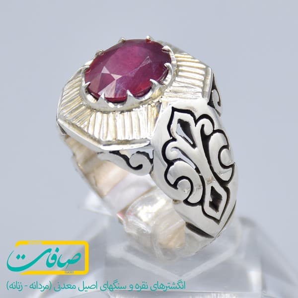 انگشتر یاقوت قرمز مردانه «کد 1078» — تصویر ۶