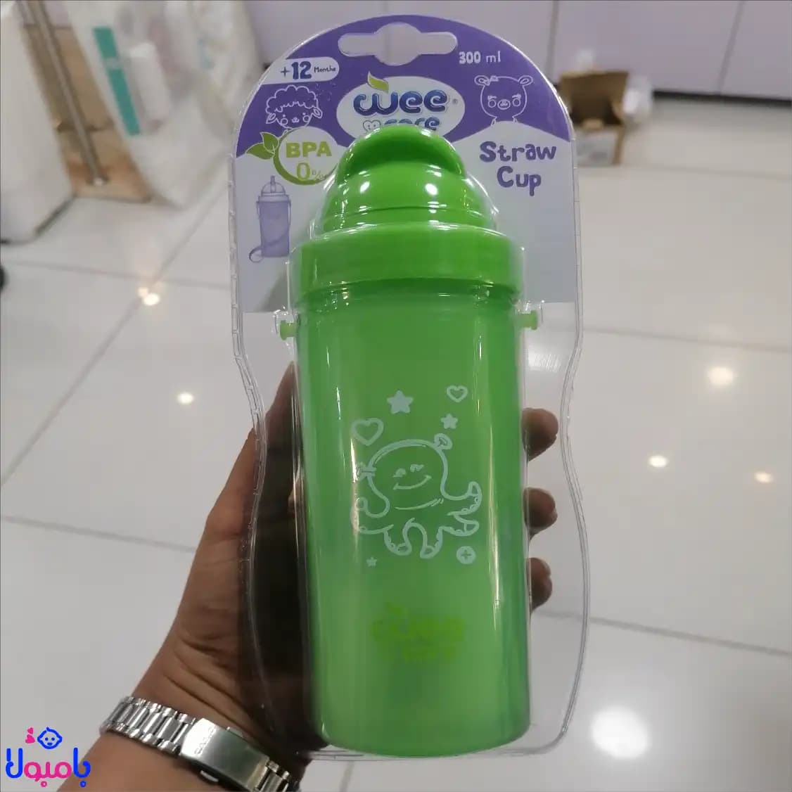 بطری آب نی‌دار کودک وی‌کر 300 میلی‌لیتر مناسب +1 سال — تصویر ۶