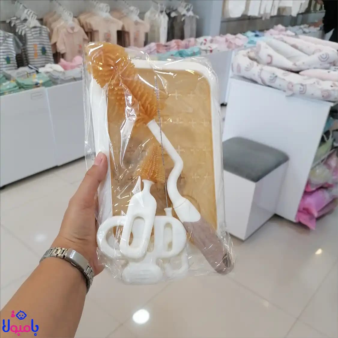ست شیشه‌شور و آبچکان سیلیکونی جعبه ای نوزاد — تصویر ۴