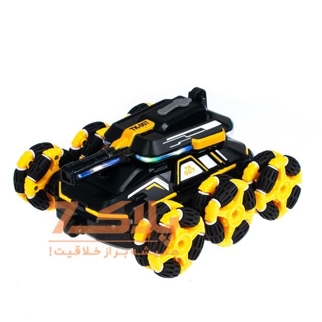 ماشین بازی کنترلی مدل شش چرخ دودزا طرح تانک کد YL-82