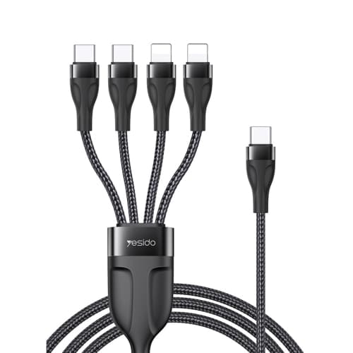 کابل Type-C به 4 سر TYPE-C و Lightning یسیدو YESIDO CA110 طول 1.2 متر — تصویر ۹