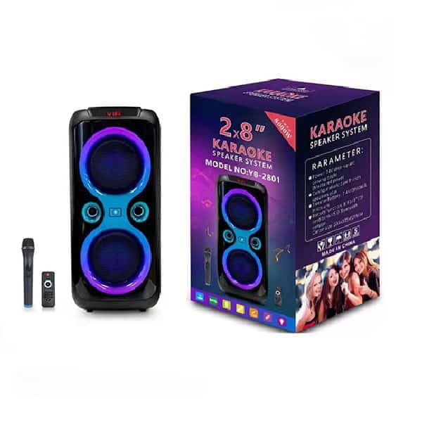 اسپیکر بلوتوثی Karaoke Yb-2801 + میکروفون بی سیم — تصویر ۶