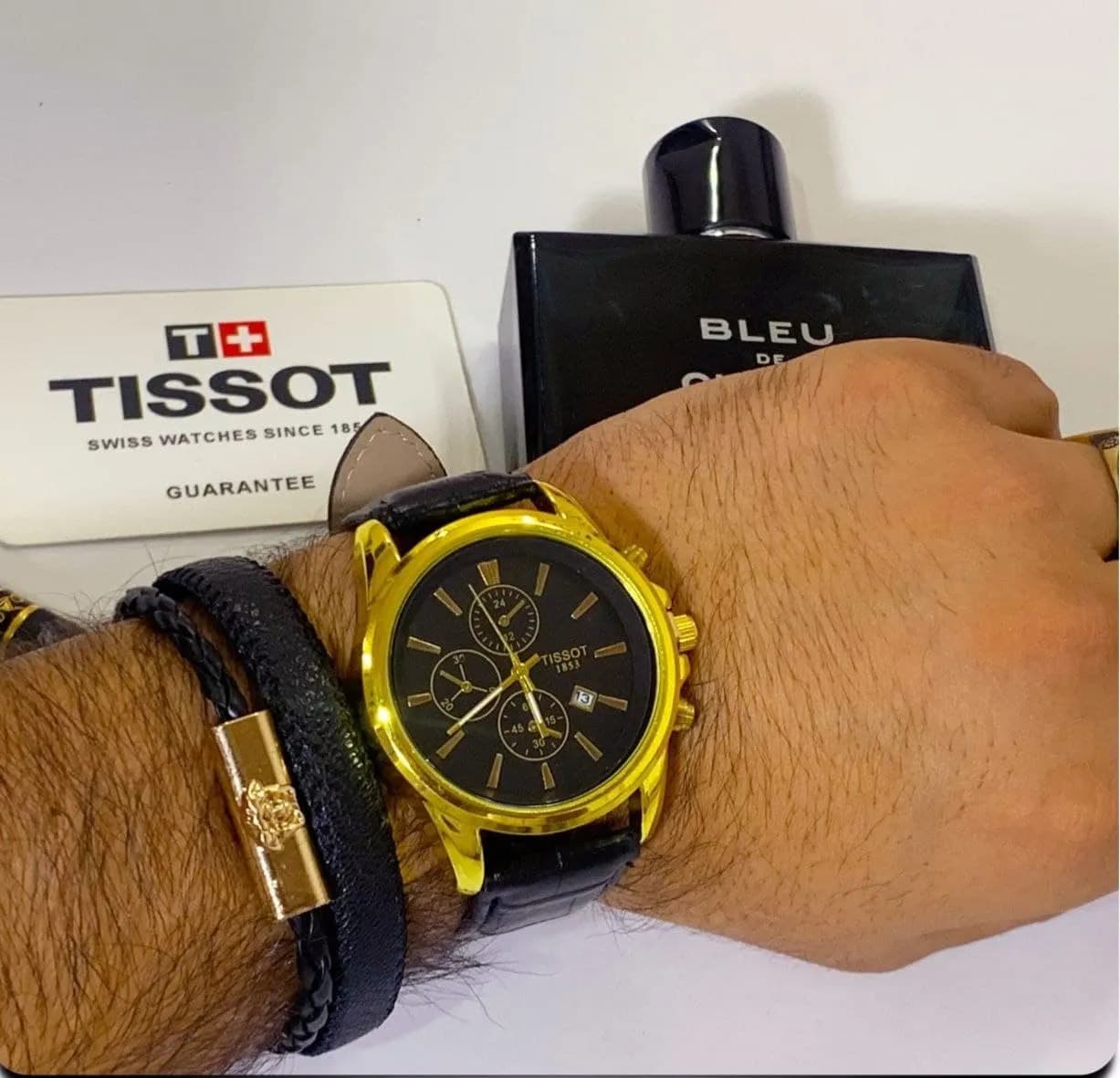 ساعت مچی مردانه Tissot و دستبند چرمی ورساچه — تصویر ۱۲