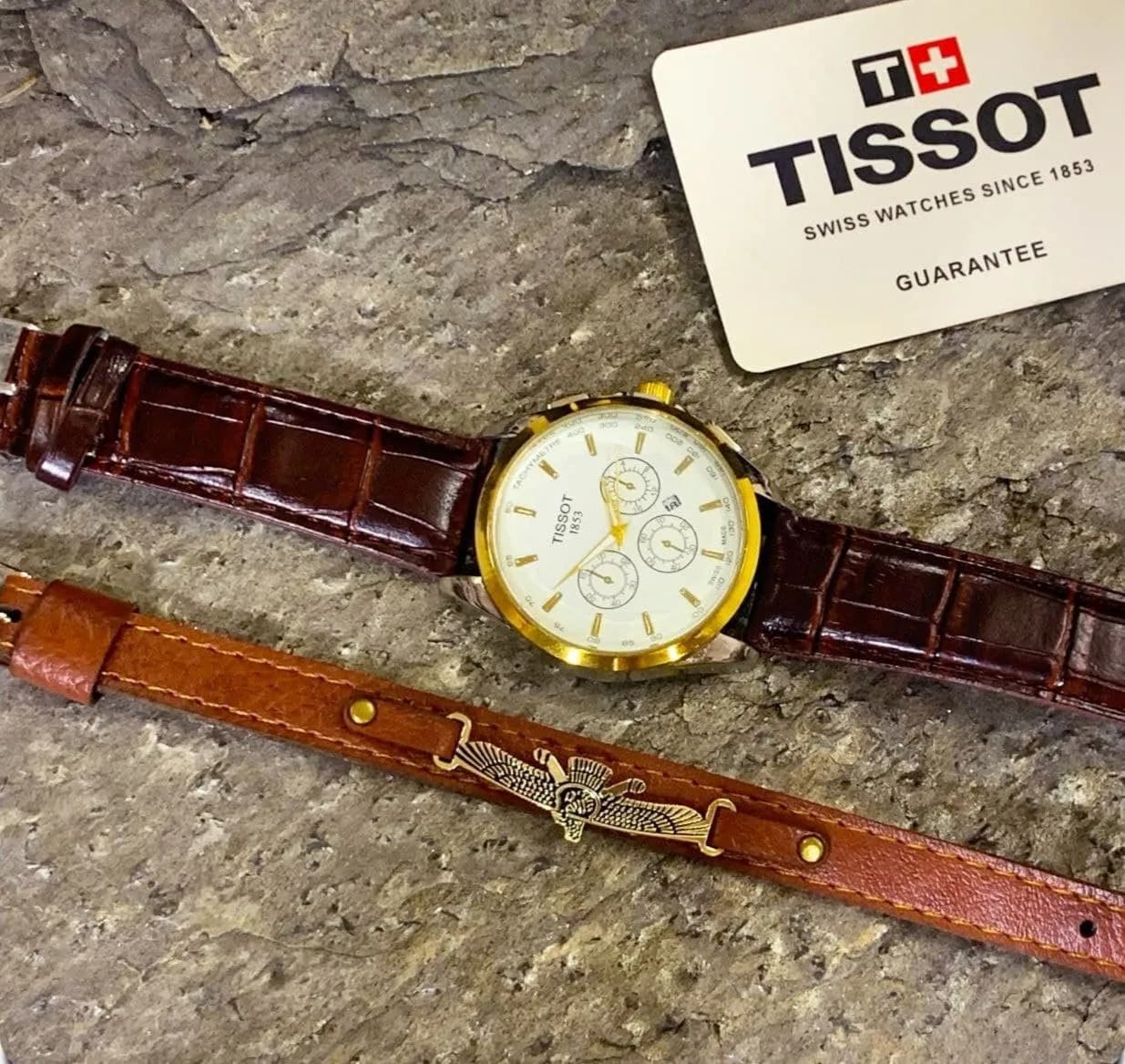 ⌚️‏‌‎ساعت مچی مردانه Tissot و دستبند چرمی فروهر — تصویر ۶