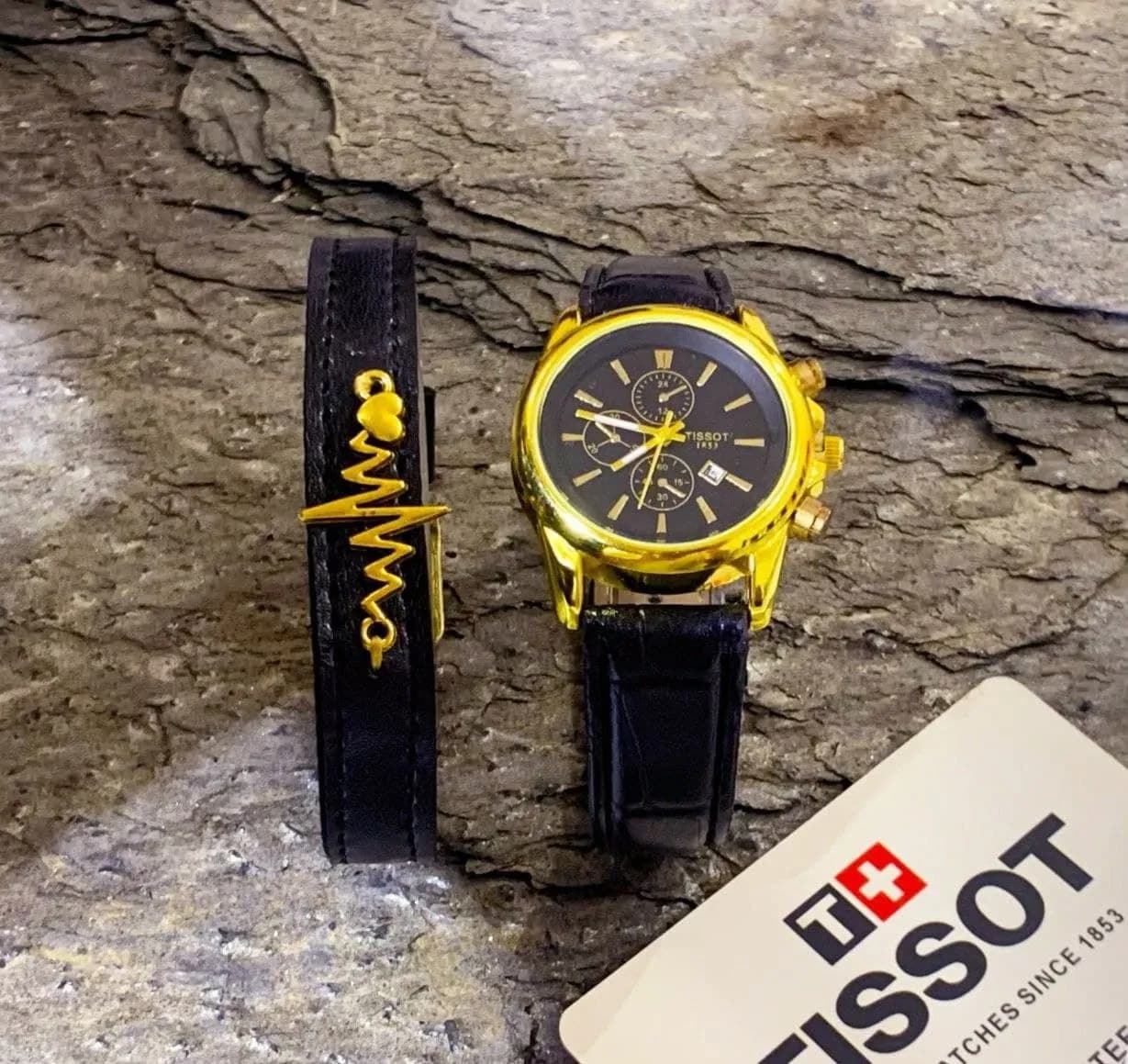 ساعت مچی زنانه Tissot و دستبند چرمی هدیه — تصویر ۸