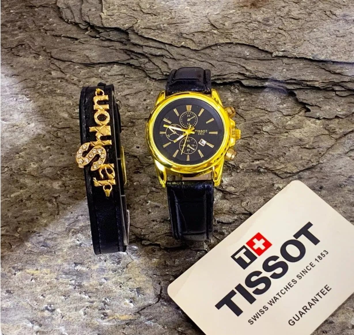 ساعت مچی زنانه Tissot و دستبند چرمی هدیه — تصویر ۷