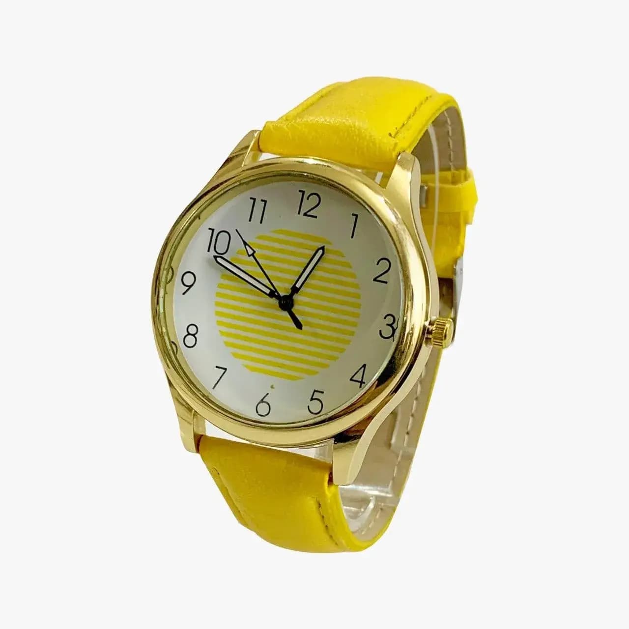 ⌚️‏‌‎ساعت مچی زنانه فانتزی زرد — تصویر ۴