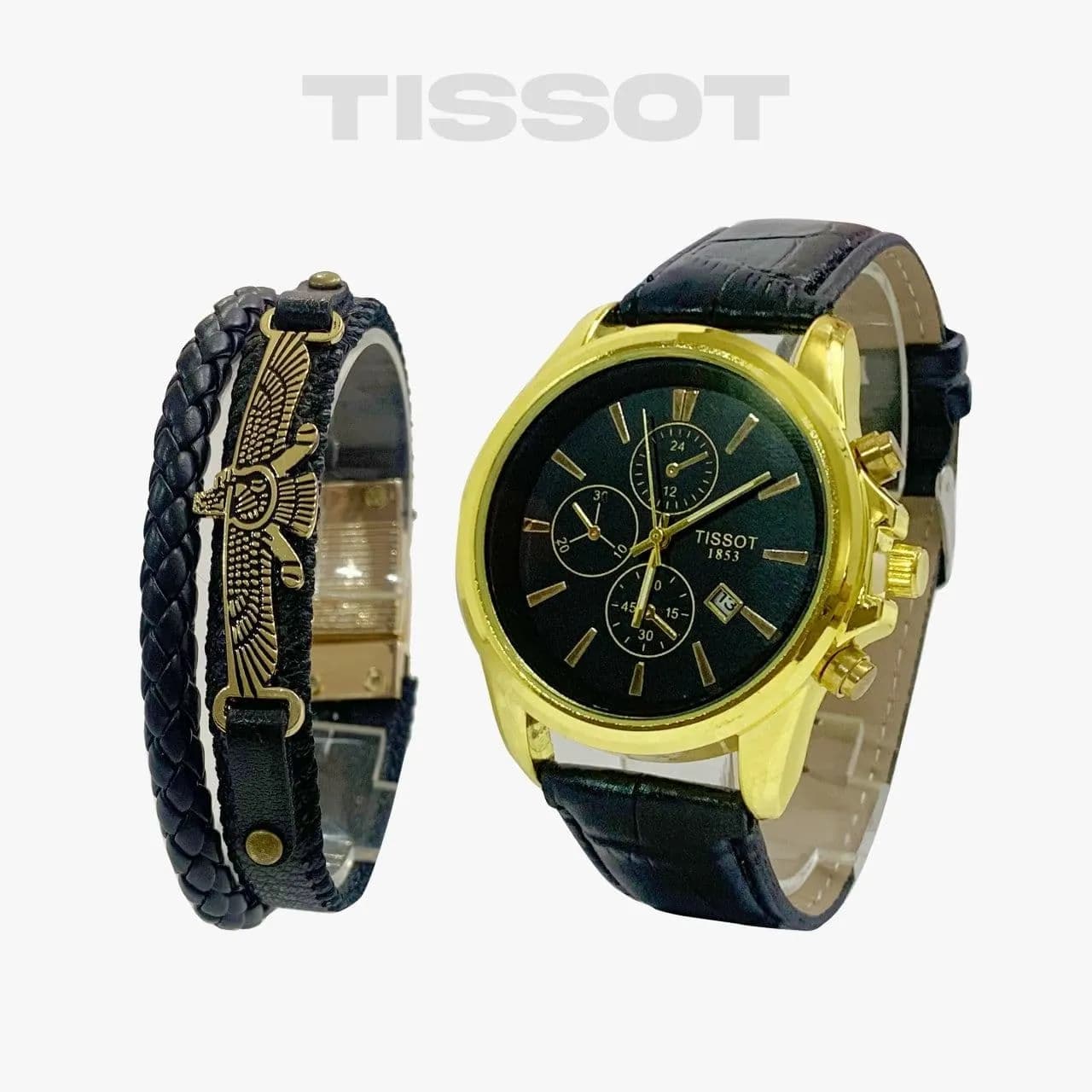 ساعت مچی مردانه Tissot و دستبند چرمی فروهر مدل 118 — تصویر ۶