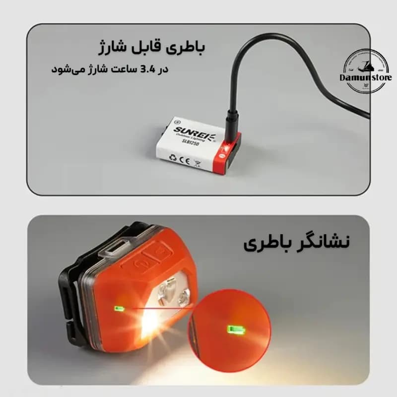 چراغ پیشانی سانری مدل SUNREI YOUDO S RED — تصویر ۷