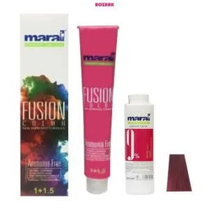 کیت رنگ مو مارال مدل Fusion شماره 6.965 حجم 100 میلی لیتر رنگ قرمز تمشکی — تصویر ۳