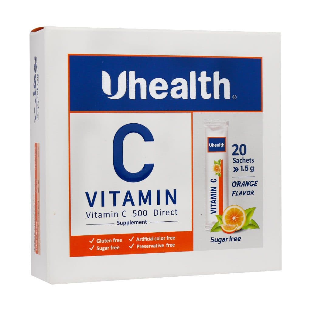 ساشه ویتامین C 500 یوهلث فارمد سلامت سینا (20 عدد) — تصویر ۲