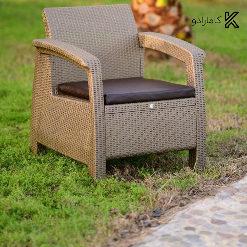 مبل حصیر بافت یک نفره B5983 — تصویر ۱۰