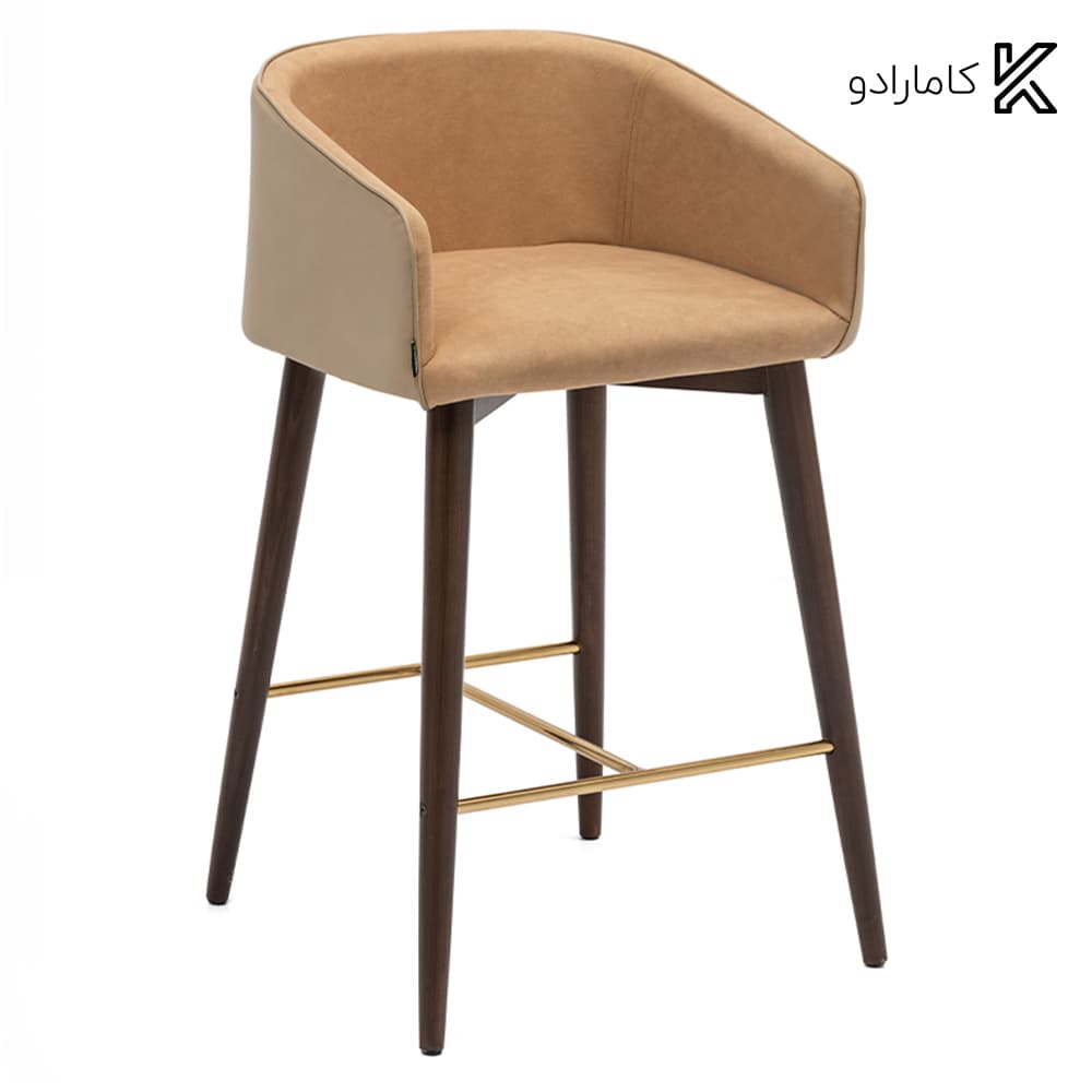 صندلی کانتر دسته دار چوبی نایس نظری