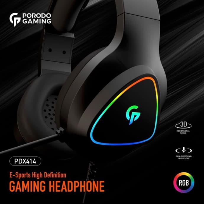 هدفون گیمینگ پرودو مدل PDX414 ا Porodo PDX414 Gaming Headphone HD Sound with RGB (تک/عمده) — تصویر ۱۱